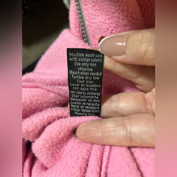 Mountain Fog zip up pink and grey fleece jacket w/ pockets- size l - Picture 12 of 12